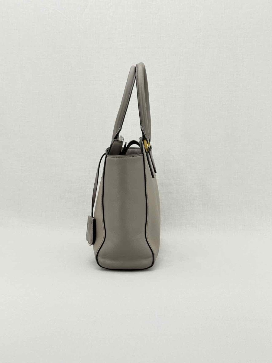 Pre - loved PRADA Saffiano Lux Grey Tote Bag at Reems Closet