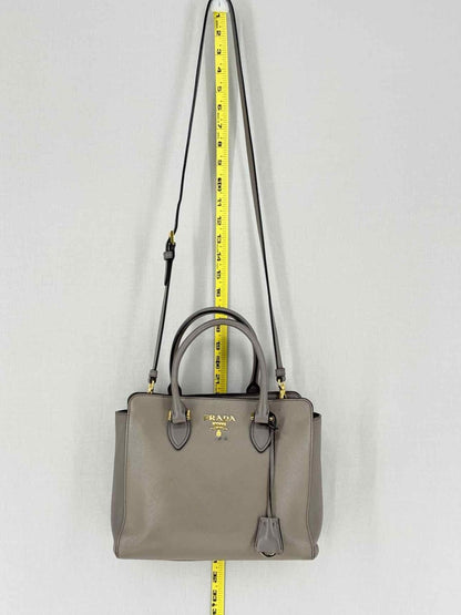 Pre - loved PRADA Saffiano Lux Grey Tote Bag at Reems Closet