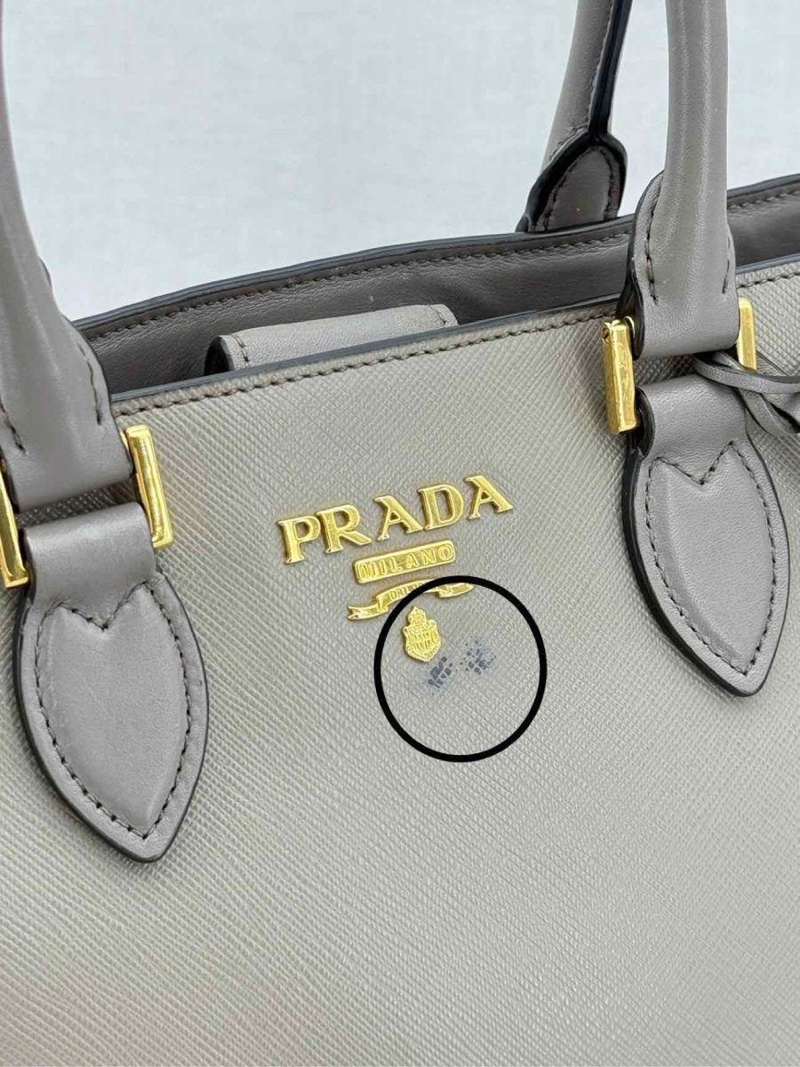 Pre - loved PRADA Saffiano Lux Grey Tote Bag at Reems Closet
