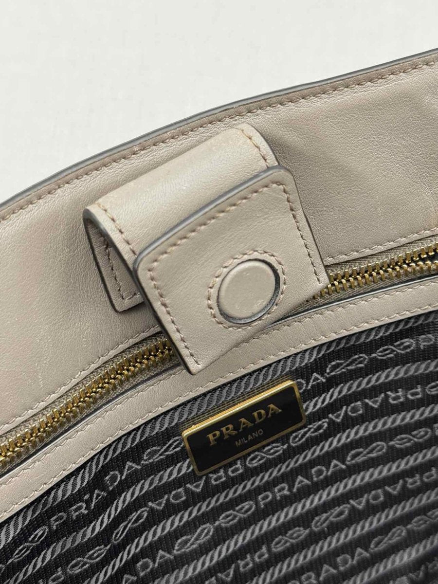 Pre - loved PRADA Saffiano Lux Grey Tote Bag at Reems Closet