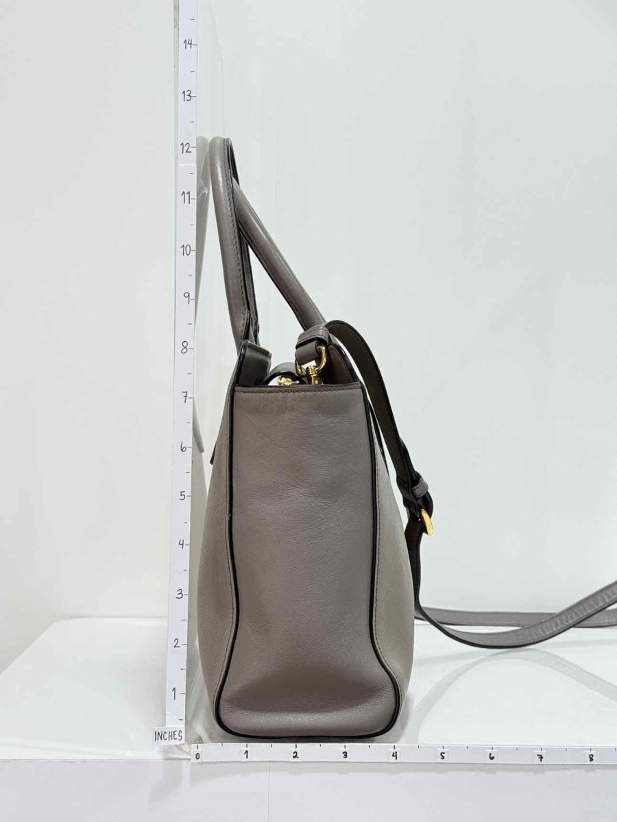 Pre - loved PRADA Saffiano Lux Grey Tote Bag at Reems Closet