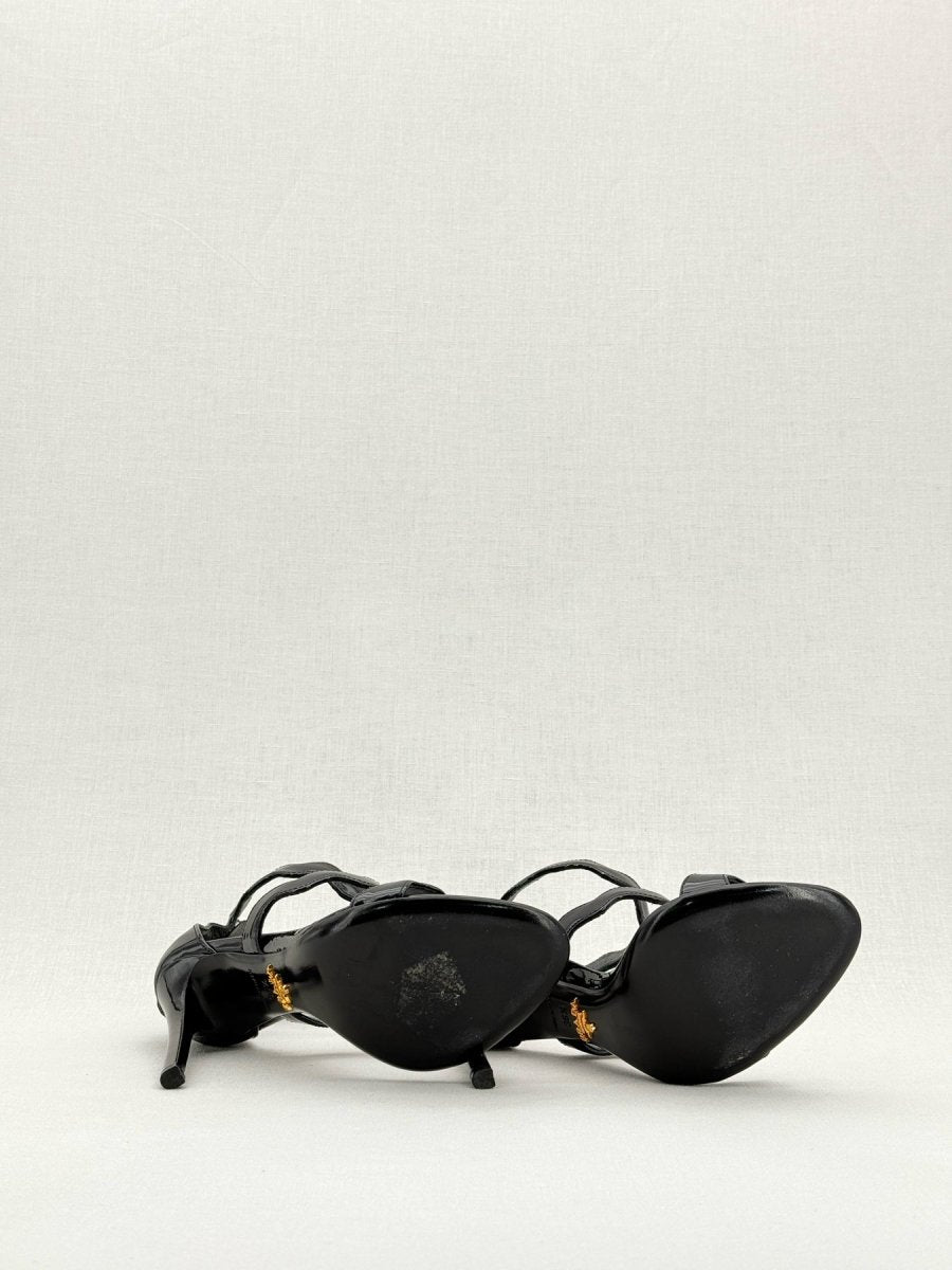 Pre - loved PRADA Scalloped Black Size EU 36.5 Heeled Sandals at Reems Closet