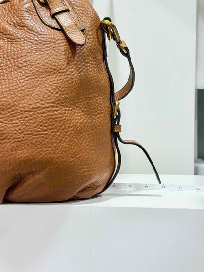 Pre - loved PRADA Signature Brown Shoulder Bag at Reems Closet