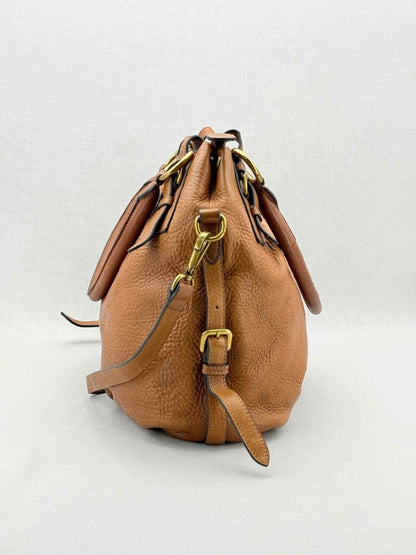 Pre - loved PRADA Signature Brown Shoulder Bag at Reems Closet