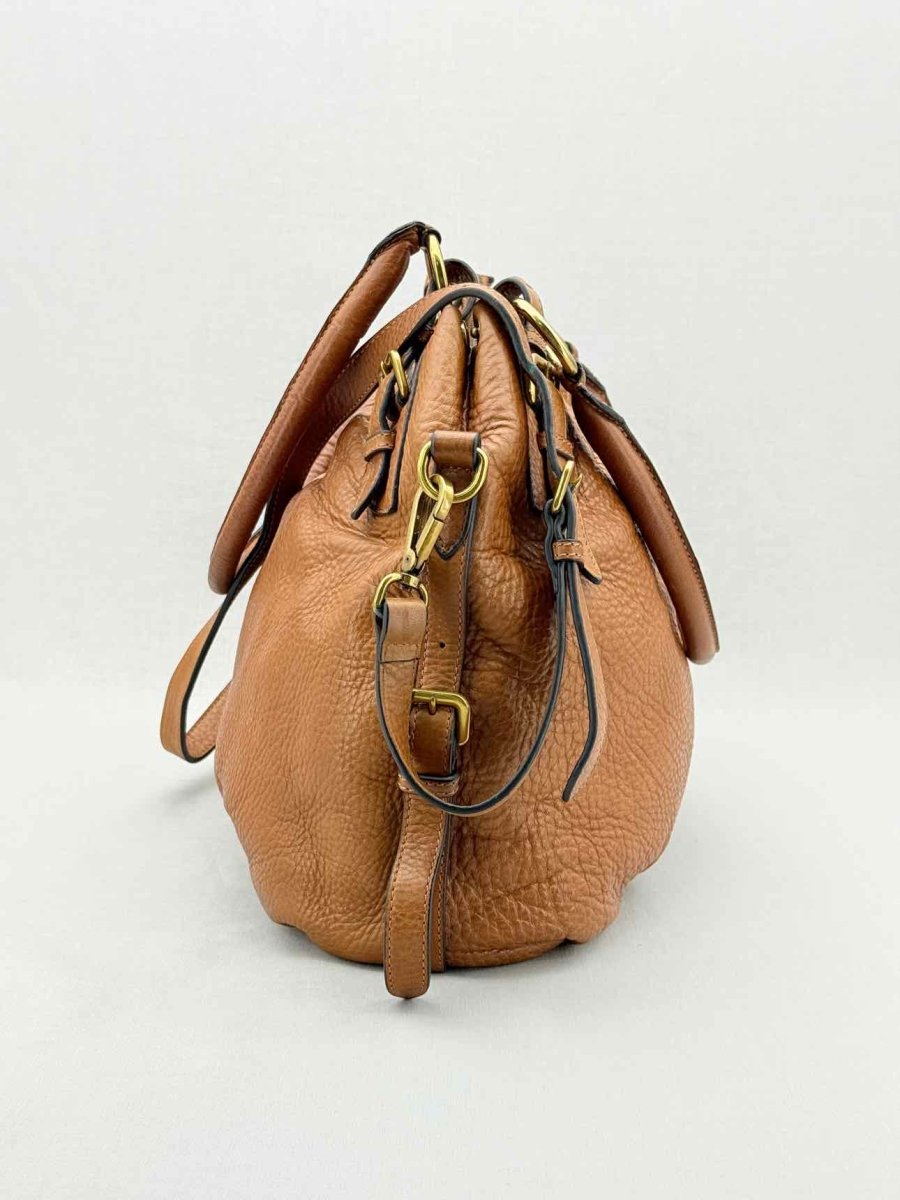 Pre - loved PRADA Signature Brown Shoulder Bag at Reems Closet
