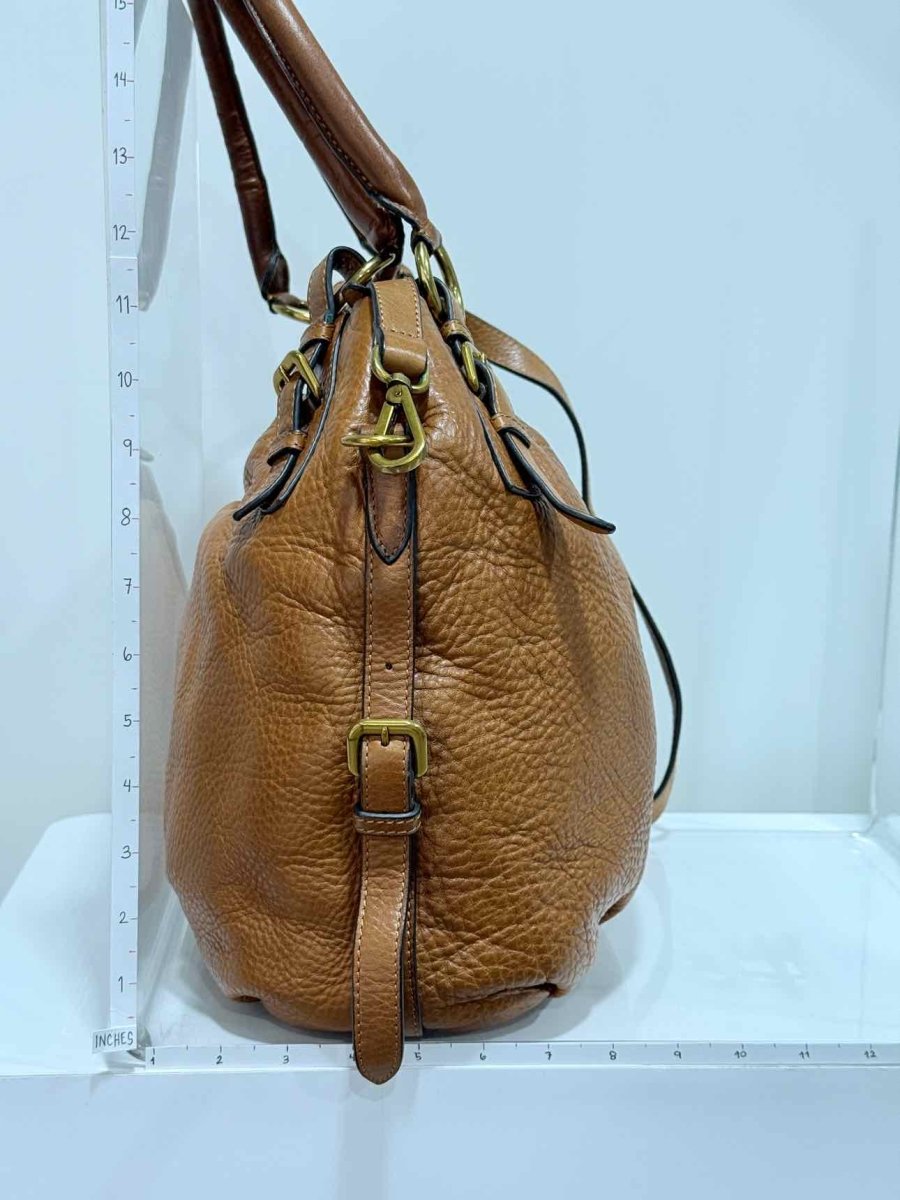 Pre - loved PRADA Signature Brown Shoulder Bag at Reems Closet