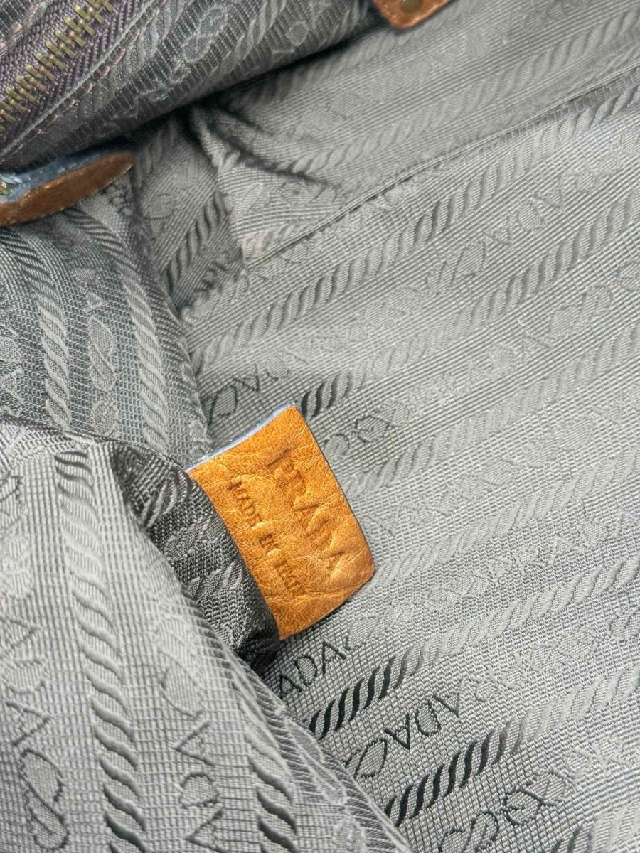 Pre - loved PRADA Signature Brown Shoulder Bag at Reems Closet