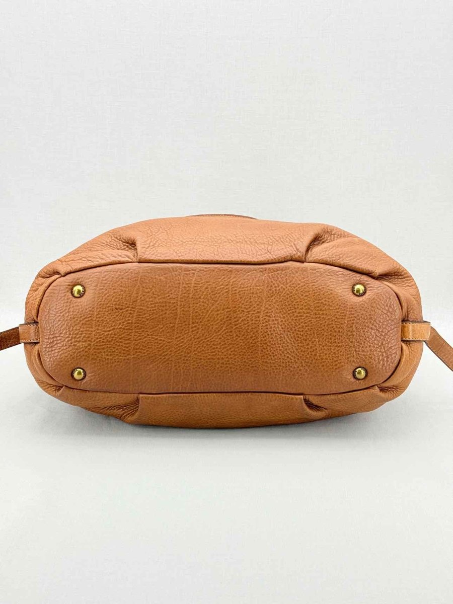 Pre - loved PRADA Signature Brown Shoulder Bag at Reems Closet