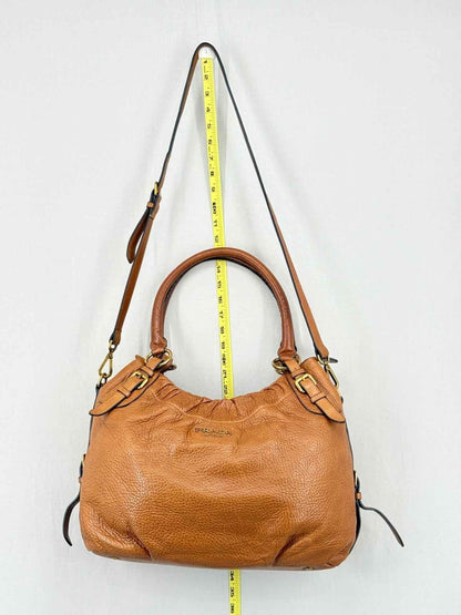 Pre - loved PRADA Signature Brown Shoulder Bag at Reems Closet