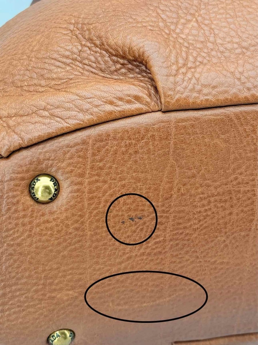 Pre - loved PRADA Signature Brown Shoulder Bag at Reems Closet