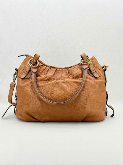 Pre - loved PRADA Signature Brown Shoulder Bag at Reems Closet