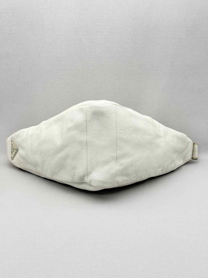 Pre-loved PRADA Triangle Off-white Shoulder Bag at Reems Closet