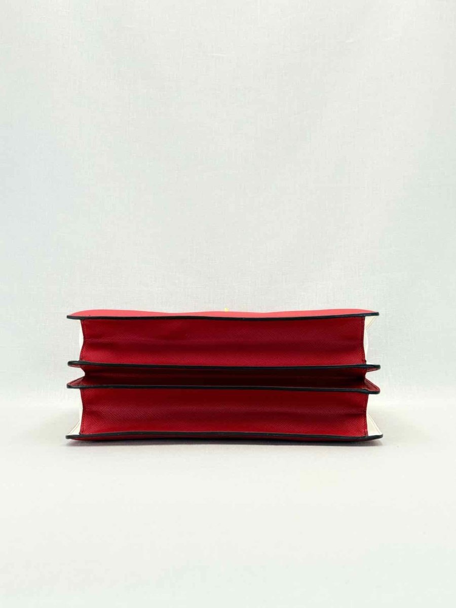 Pre - loved PRADA Tricolor Turn Lock Red Multicolor Tote Bag at Reems Closet