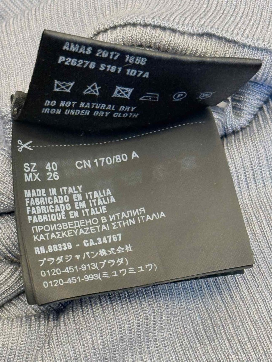 Pre - loved PRADA Turtle Neck Grey Size US 4 Top at Reems Closet