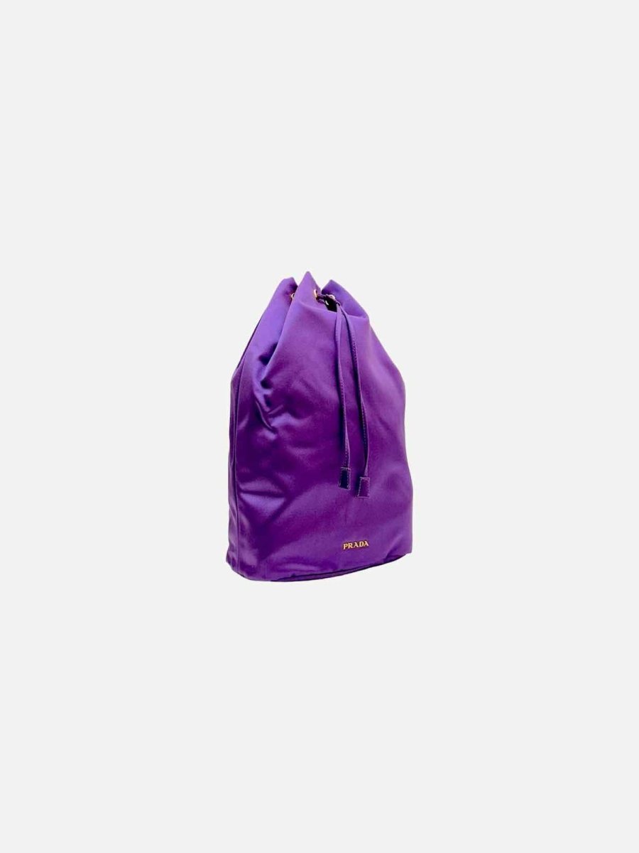 Pre - loved PRADA Vela Purple Bucket Bag at Reems Closet