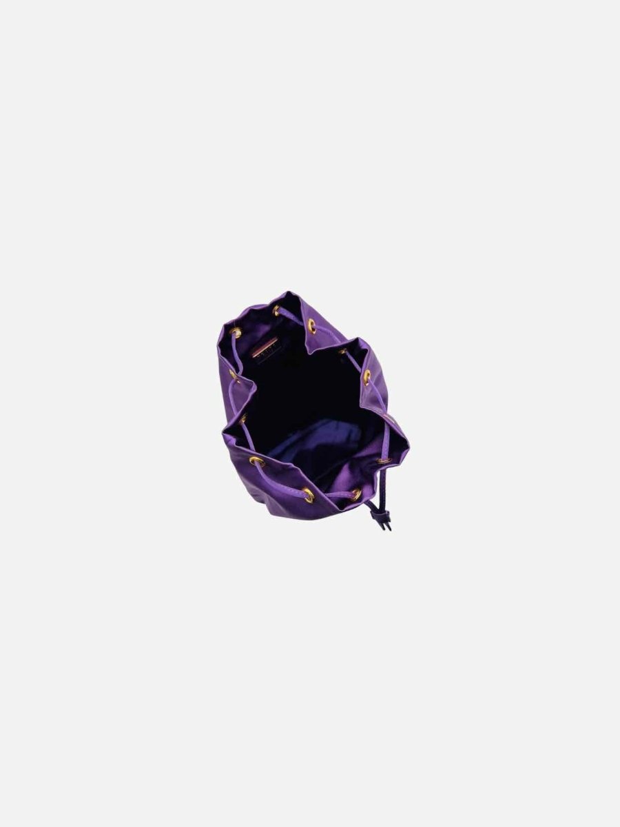 Pre - loved PRADA Vela Purple Bucket Bag at Reems Closet