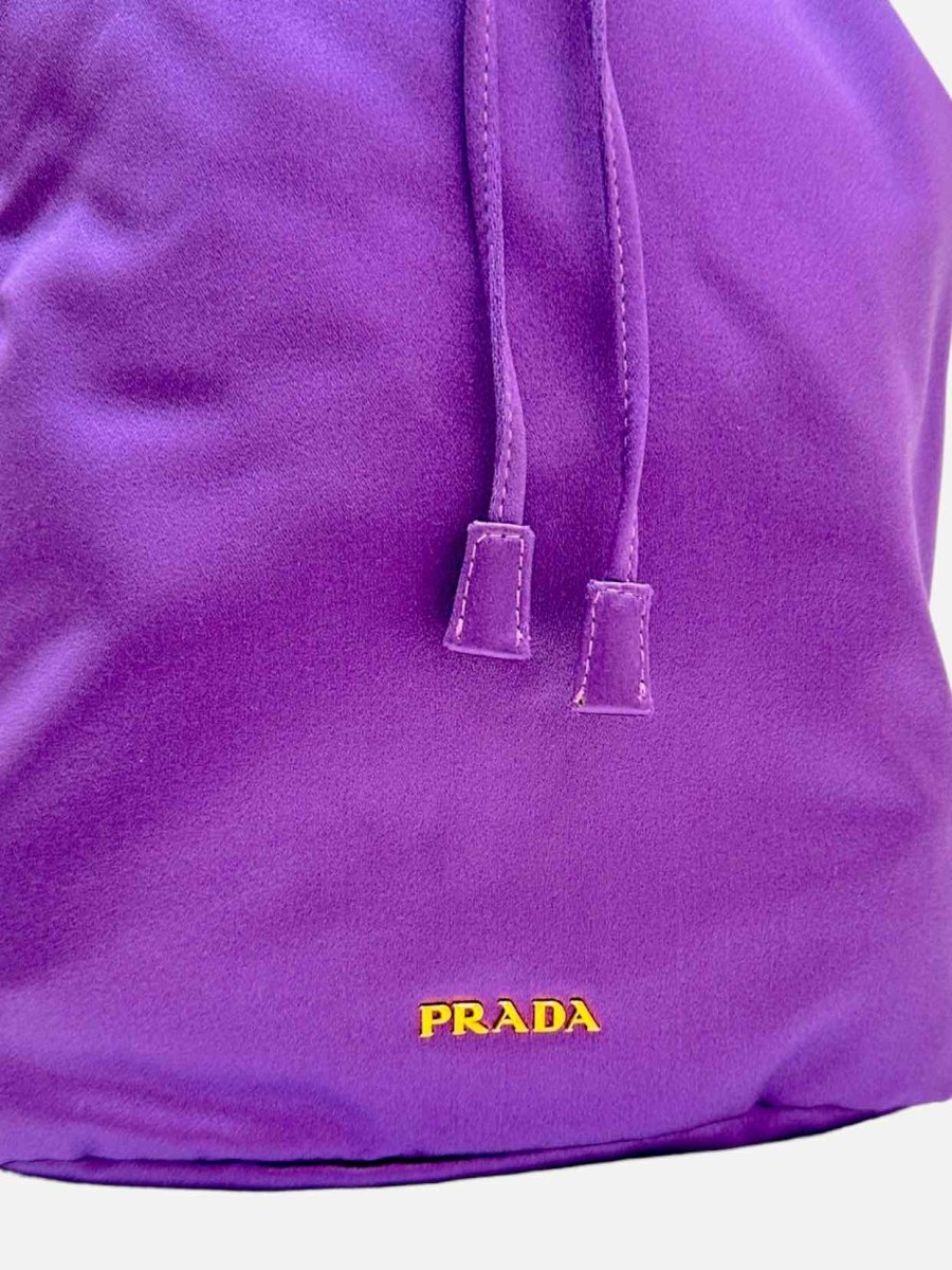 Pre - loved PRADA Vela Purple Bucket Bag at Reems Closet