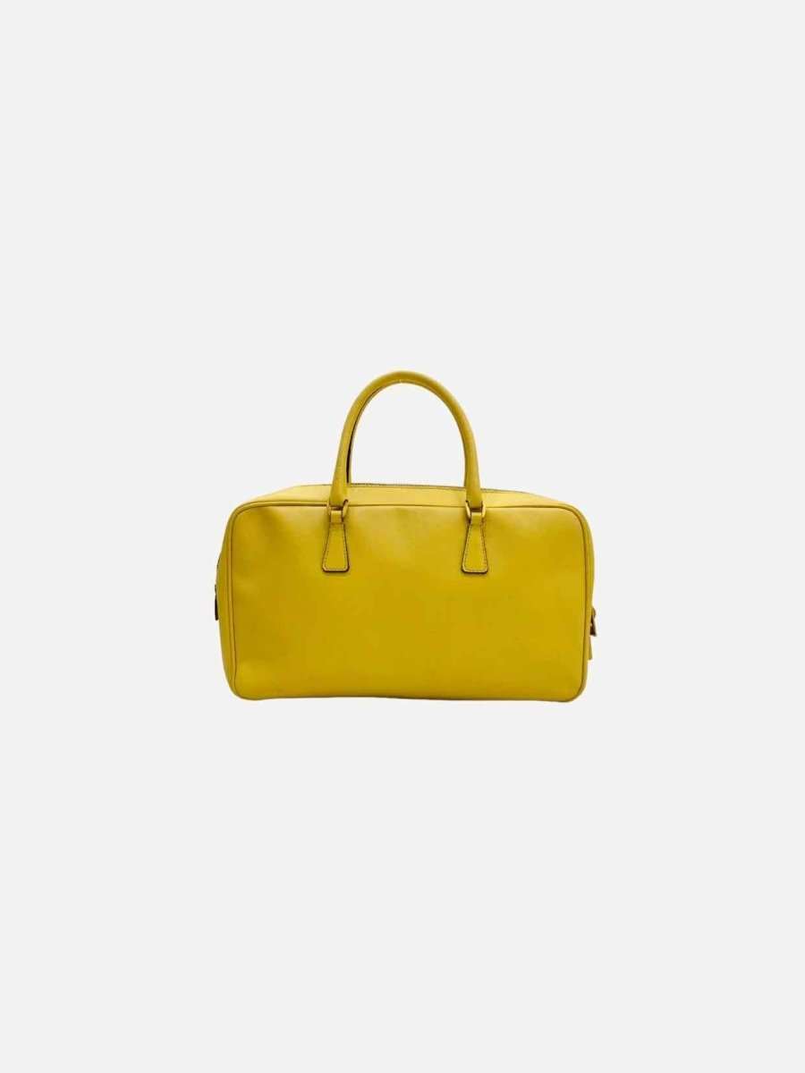 Pre - loved PRADA Vintage Yellow Top Handle at Reems Closet