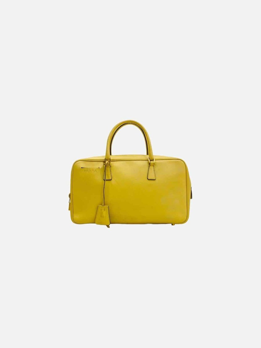 Pre - loved PRADA Vintage Yellow Top Handle at Reems Closet