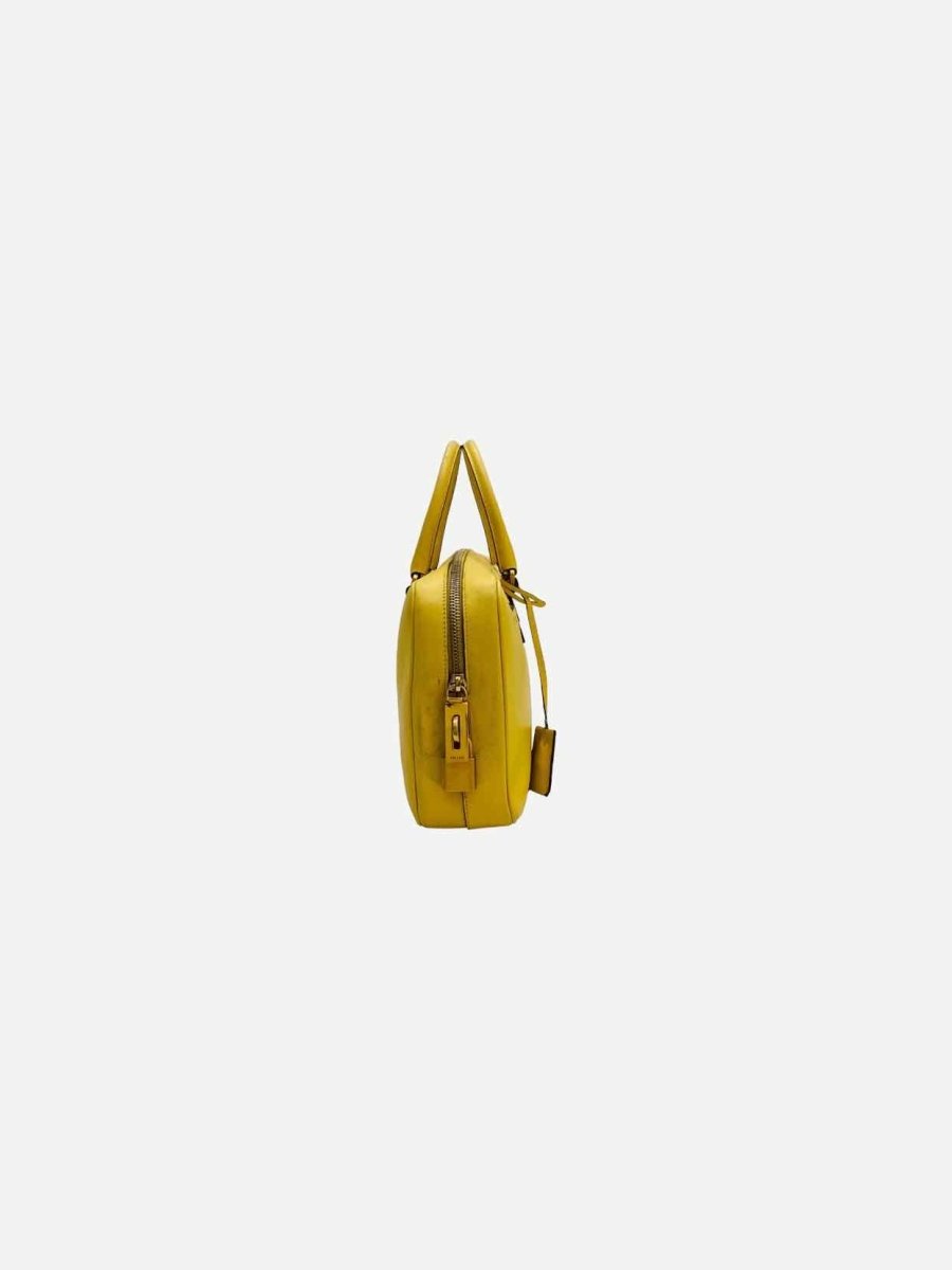 Pre - loved PRADA Vintage Yellow Top Handle at Reems Closet