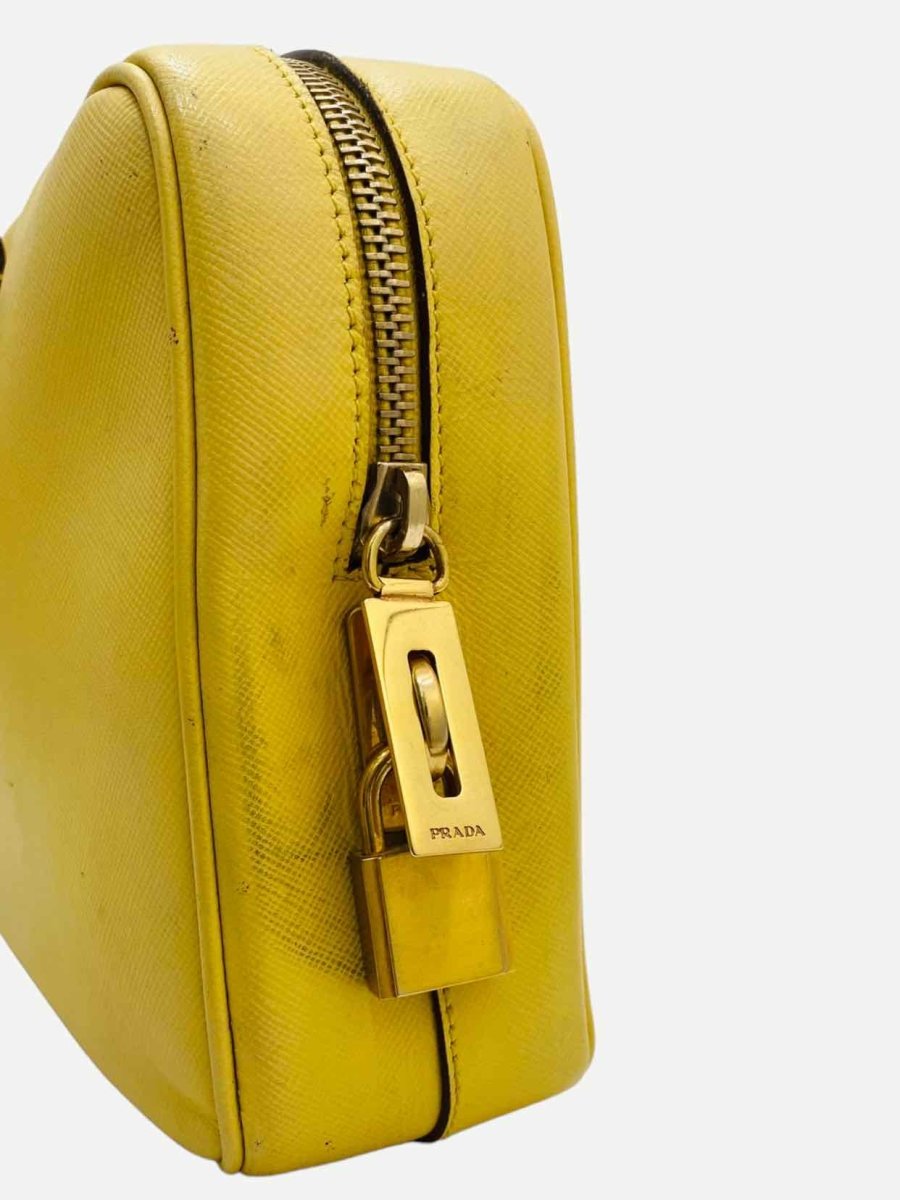 Pre - loved PRADA Vintage Yellow Top Handle at Reems Closet