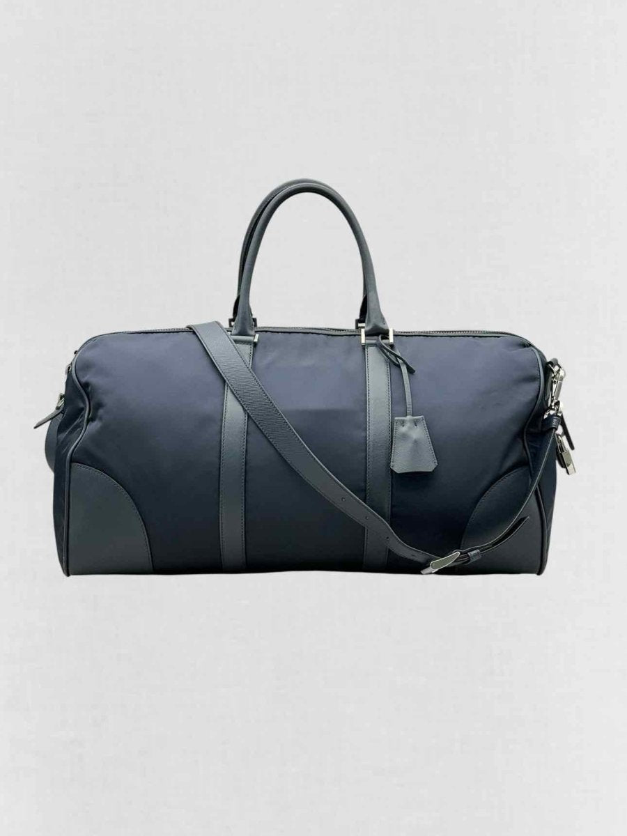 Pre - loved PRADA Weekender Navy Blue Duffel bag at Reems Closet