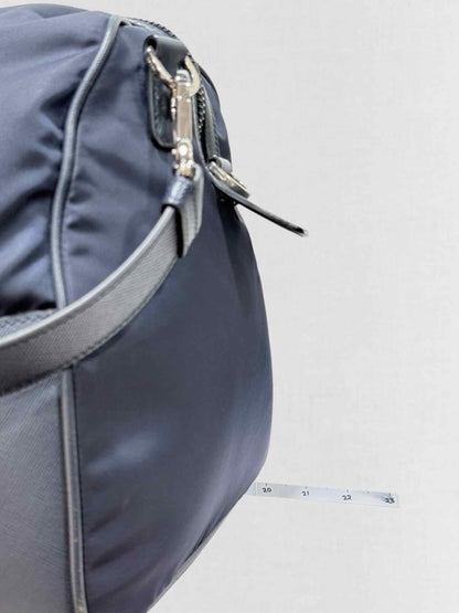 Pre - loved PRADA Weekender Navy Blue Duffel bag at Reems Closet