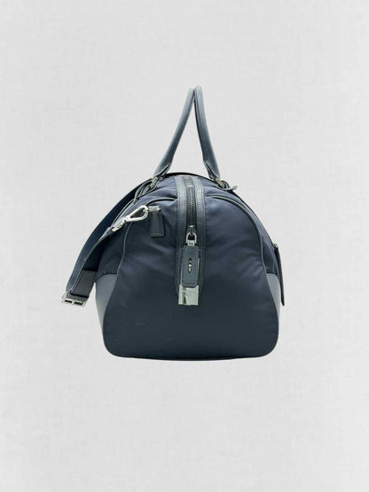 Pre - loved PRADA Weekender Navy Blue Duffel bag at Reems Closet