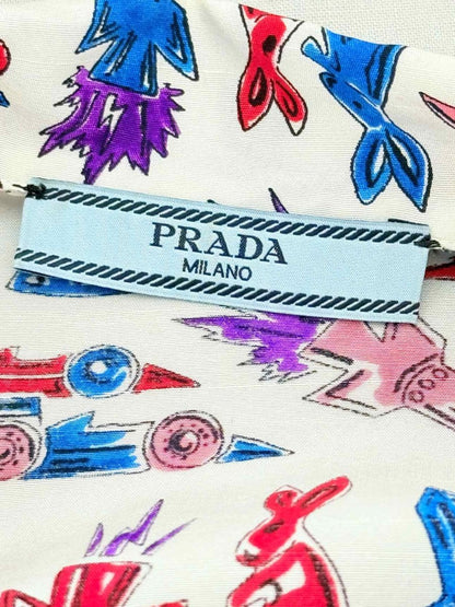Pre - loved PRADA White Multicolor Size Small Shirt at Reems Closet