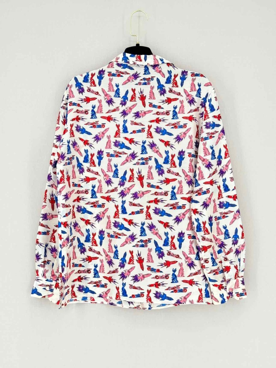 Pre - loved PRADA White Multicolor Size Small Shirt at Reems Closet