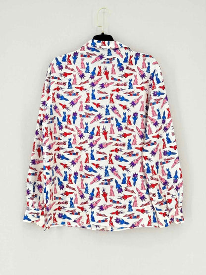 Pre - loved PRADA White Multicolor Size Small Shirt at Reems Closet