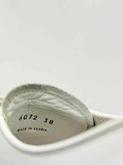 Pre-loved PRADA White & Silver Cap Toe Size EU 38 Brogues at Reems Closet