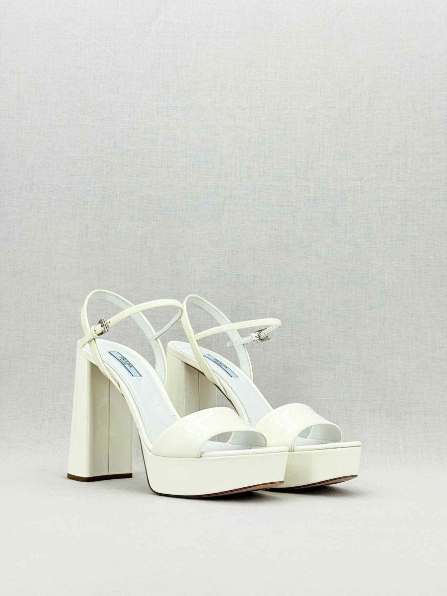 Pre - loved PRADA White Size EU 39 Platform Sandals at Reems Closet