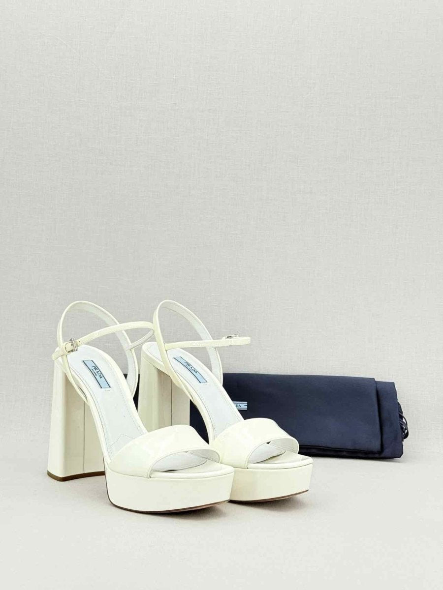 Pre - loved PRADA White Size EU 39 Platform Sandals at Reems Closet