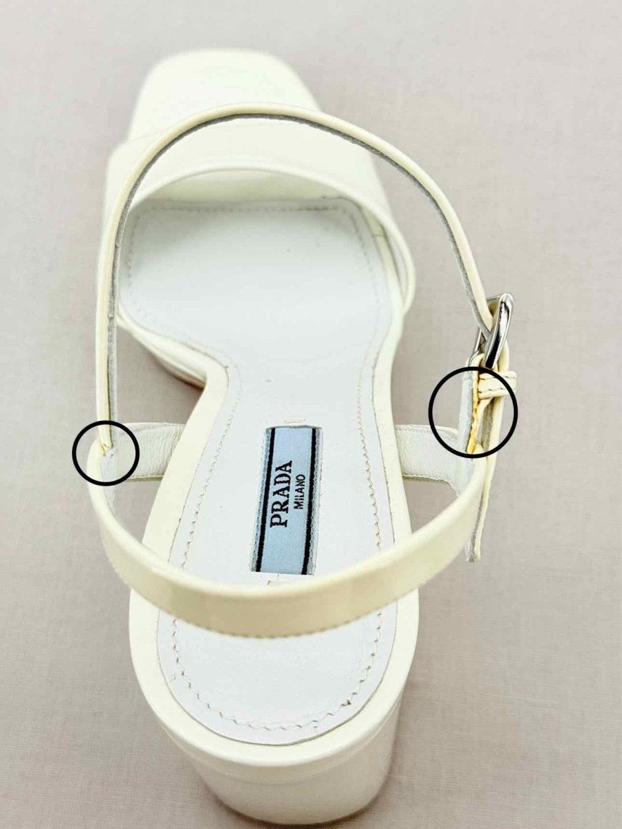 Pre - loved PRADA White Size EU 39 Platform Sandals at Reems Closet