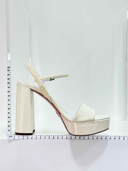 Pre - loved PRADA White Size EU 39 Platform Sandals at Reems Closet