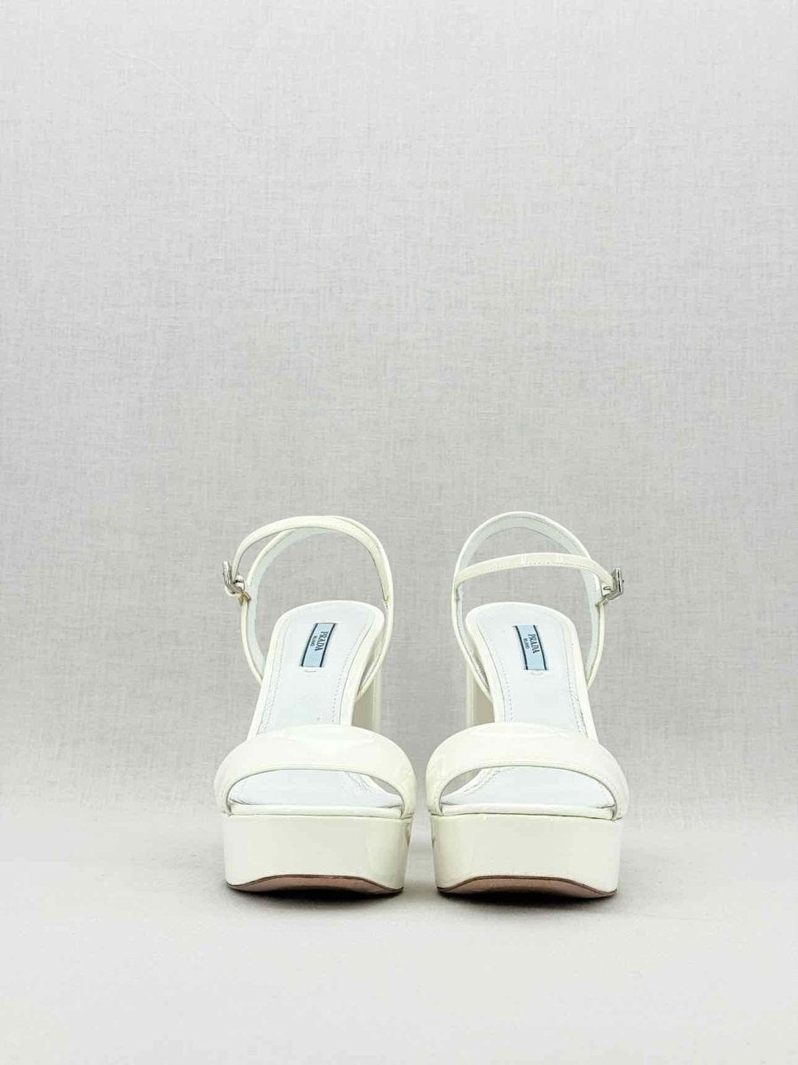 Pre - loved PRADA White Size EU 39 Platform Sandals at Reems Closet
