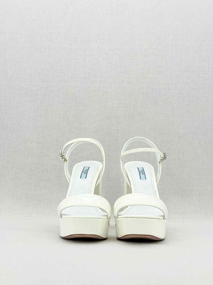Pre - loved PRADA White Size EU 39 Platform Sandals at Reems Closet