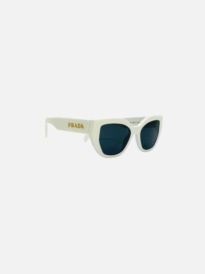 Pre - loved PRADA White Sunglasses at Reems Closet