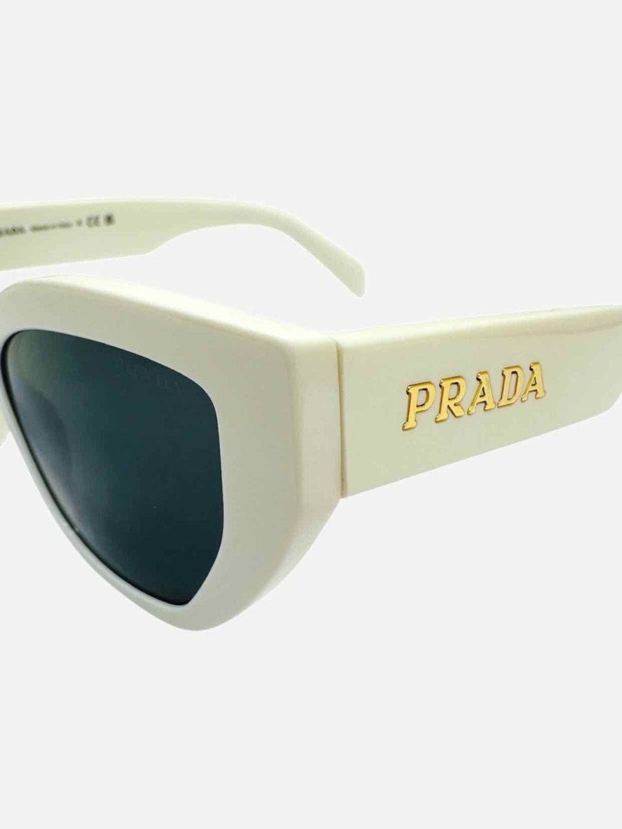 Pre - loved PRADA White Sunglasses at Reems Closet