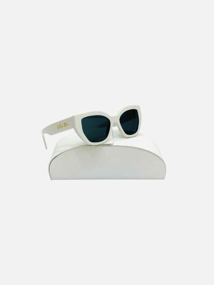 Pre - loved PRADA White Sunglasses at Reems Closet