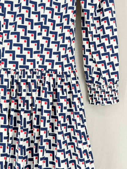 Pre - loved PRADA White w/ Blue & Red Size US 6 Short Dress at Reems Closet