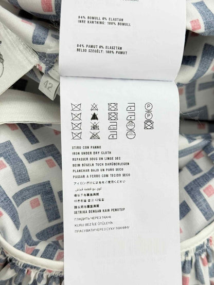 Pre - loved PRADA White w/ Blue & Red Size US 6 Short Dress at Reems Closet