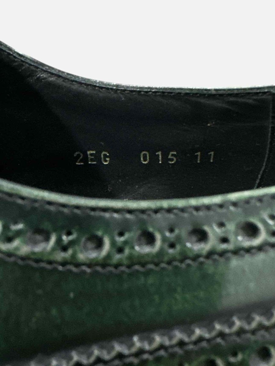 Pre - loved PRADA Wingtip Dark Green Oxfords 11 at Reems Closet