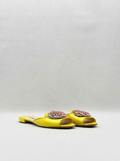 Pre - loved PRADA Yellow Embellished Size EU 38.5 Flats at Reems Closet