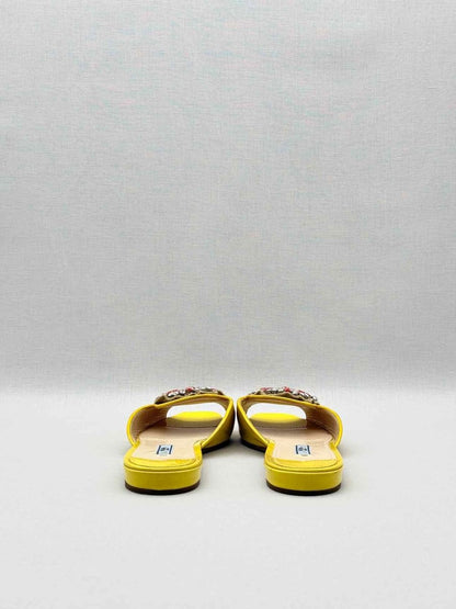 Pre - loved PRADA Yellow Embellished Size EU 38.5 Flats at Reems Closet
