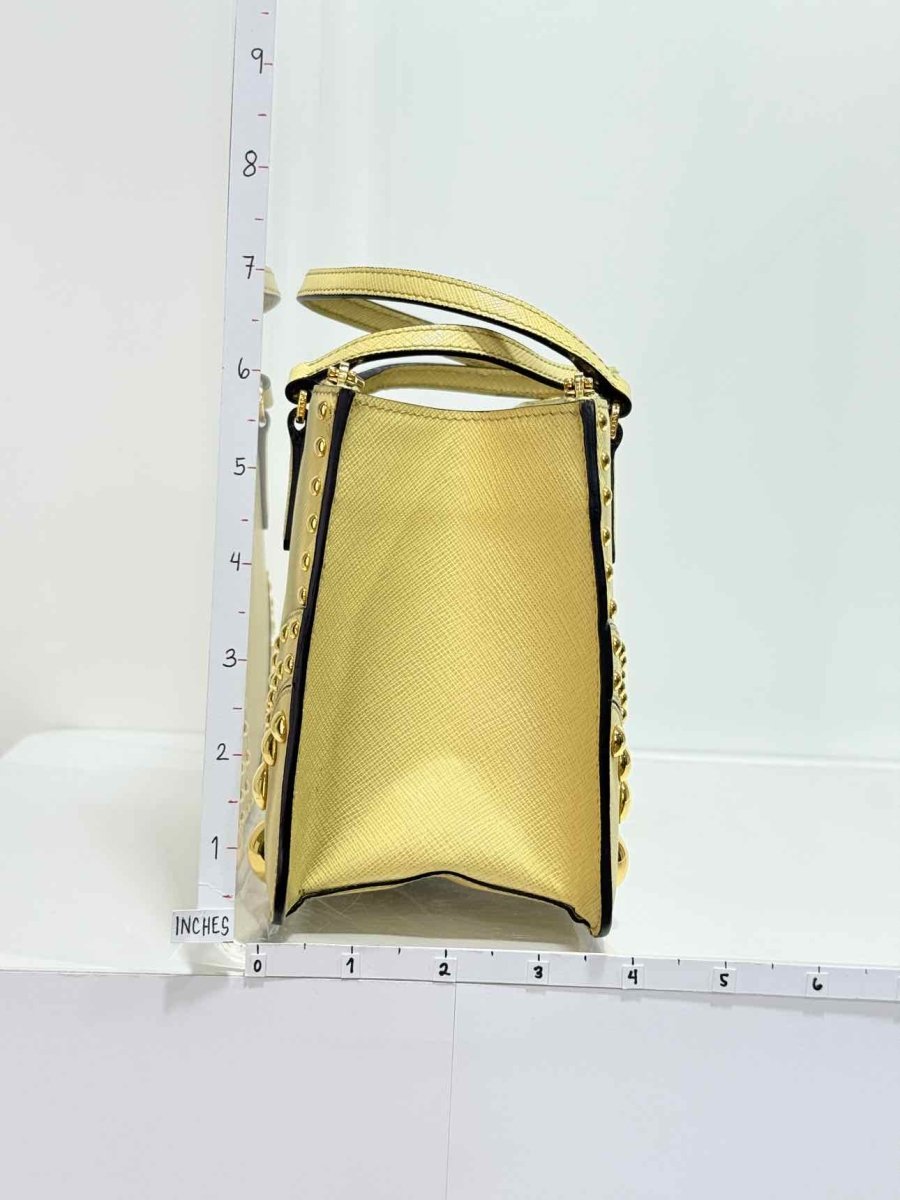 Pre - loved PRADA Yellow Top Handle at Reems Closet