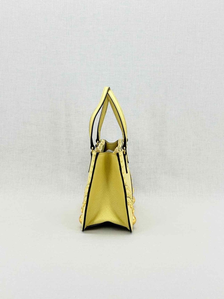 Pre - loved PRADA Yellow Top Handle at Reems Closet