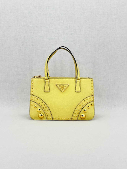 Pre - loved PRADA Yellow Top Handle at Reems Closet
