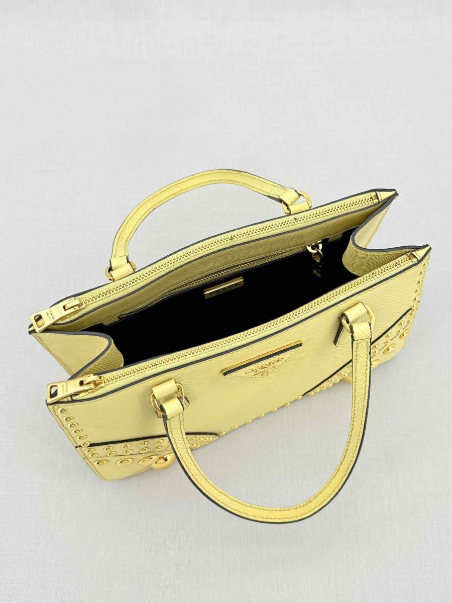 Pre - loved PRADA Yellow Top Handle at Reems Closet